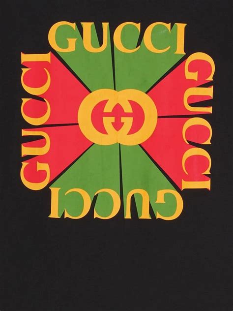 gucci printed cotton t-shirt|gucci t shirt vintage.